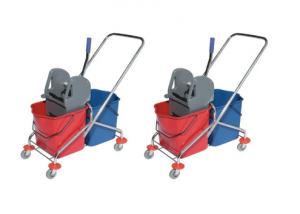 Тележка хром ACG 2х25л с отжимом -  КОМПЛЕКТ из 2х шт (2 шт/упак)