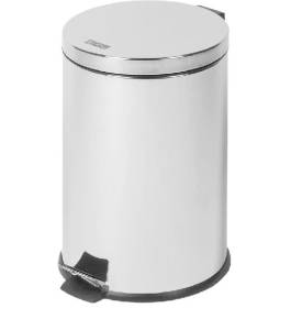 Ведро 12 л. для мусора с педалью, стальное хром