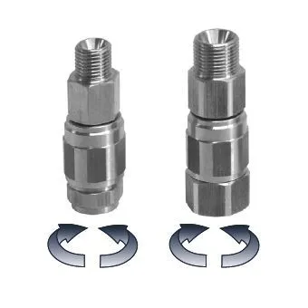 Фитинг поворотный прямой 1/4M - 1/4F 400 бар Nickel для консоли (Никелированная латунь)