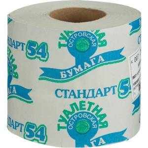 Бумага туалетная Островская 1-слойная 38 м  серая  (24 рул/упак)