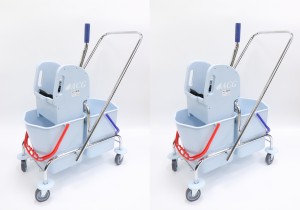 Тележка ACG 2х25 л с отжимом ведра СЕРЫЕ база хром КОМПЛЕКТ (2 шт/кор)