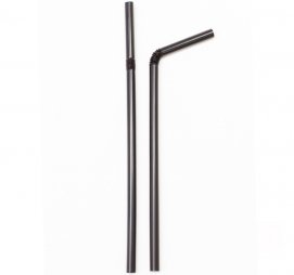 Трубочки для коктейля гофрированные, d=8 мм, l=240 мм, черные, 250 шт./уп.