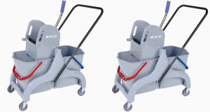 Тележка ACG 2х25 л с отжимом, база пластик СЕРАЯ КОМПЛЕКТ (2 шт/кор)