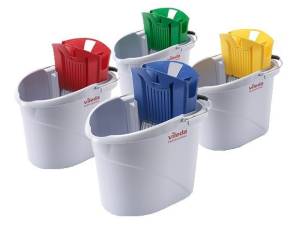 Ведро с отжимом УльтраСпид Мини 10 л синее, с носиком для быстрого слива Vileda