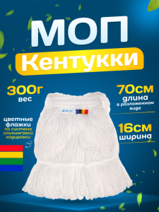 картинка насадки на швабру МОП ACG Кентукки микрофибра петлевой прошитый 300 гр.