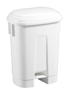 картинка Ведро ACG 60 л., для мусора с педалью, с держателем под мешок, с крышкой (белый) купить