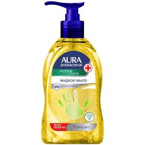 Жидкое мыло антибактериальное Ромашка 300мл AURA
