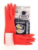 Перчатки хозяйственные латексные с длинной манжетой и х/б напыл. MASTERSAFE, TEXTOP, размер M