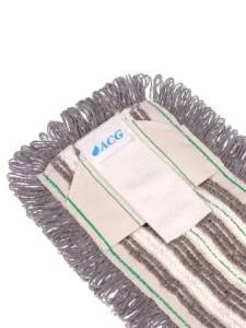 картинка насадки на швабру МОП ACG плоский хлопок+микрофибра 40 см. ушки+кармашки ТАФТИНГ Эконом темный