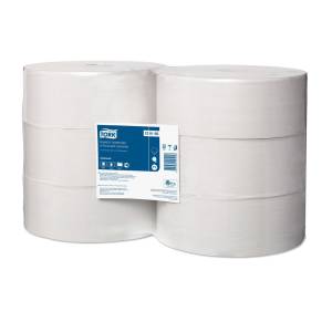 картинка Бумага туалетная 1 сл., белая, 9,5 см x 525 м, (6 рул) Tellus (Tork)