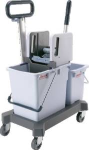 Система двухведерная КомбиСпид Про 25л/10 л. с вертикальным отжимом на платформе, транспортировочной ручкой Vileda