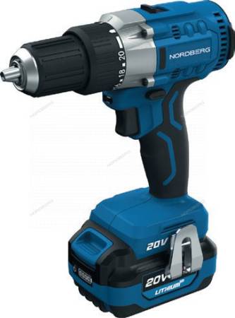 Шуруповерт аккумуляторный макс Ø сверла 13мм, 20В, 80Нм с акк. и зар. уст-вом Nordberg