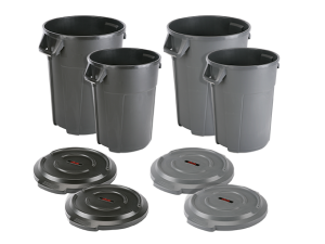 Контейнер-бак 120 л. ТИТАН h=72 см Ø45 см., черный Vileda Professional