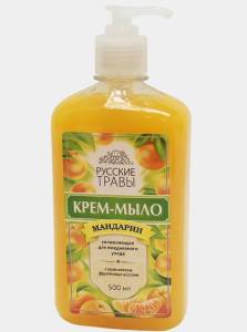 Крем-мыло жидкое с дозатором Мандарин 500 мл, Русские Травы,