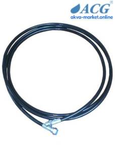 Шланг для моек самообслуживания d-6мм черный 4,1 м 3/8 гайка - 3/8 штуцер