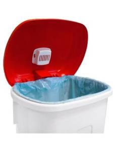 картинка Ведро ACG 60 л., для мусора с педалью, с держателем под мешок, с крышкой (красный) купить