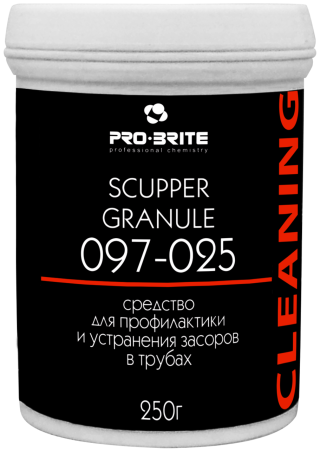 Гранулы для удал. пробочных засоров в трубах SCUPPER GRANULE, 250 мл, PRO-BRITE