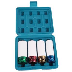 картинка Набор торцевых головок, квадрат 1/2 - 17, 19, 21, 22 мм (в пластике) (4 шт/упаковка) шиномонтажные