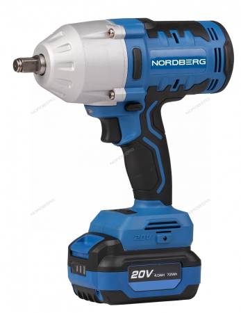 Гайковерт аккумуляторный NE810K 1/2", 20В, 1000Нм с акк. и зар. уст-вом, Nordberg