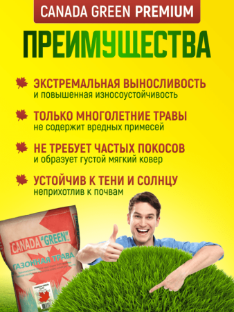 картинка Трава газонная Canada Green Premium 5 кг 