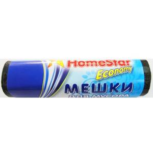 Пакет мусорный 60 л. 57х69 см. ПНД 16 мкм. в рулоне 10 шт., с завязками, черный