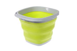 Ведро 10 л. складное силиконовое квадратное, салатовое BRADEX
