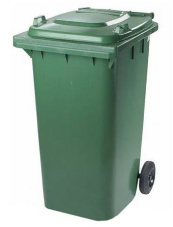 картинка Бак 240 л., для мусора, на колесах, зеленый