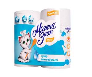 Полотенца бумажные 2сл 4 рул/упак лист 23x25 см 495 гр Deluxe, Мягкий знак
