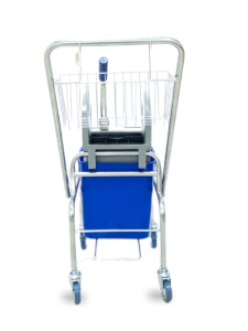 картинка Тележка уборочная БЕЗ ЛОГО 1 х 25л с отжимом и корзиной хром, база хром