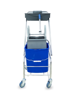 картинка Тележка уборочная БЕЗ ЛОГО 1 х 25л с отжимом и пластиковой корзиной, база хром