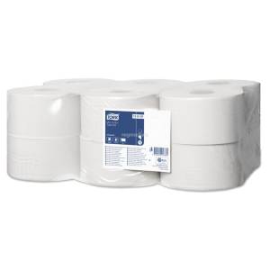картинка Бумага туалетная 1 сл., белая, 9,5 см x 200 м, (12 рул) Tellus (Tork)