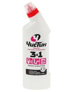 Чистящее средство для сантехники ЧИСТИН 3 в 1  хлорный 750мл. 1/14