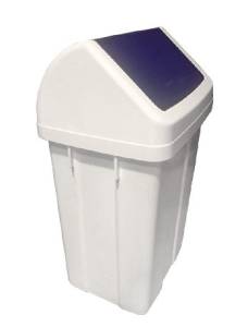 картинка Ведро ACG 50 л., с плавающей синей крышкой, белое