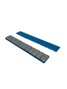 0076 Fe 100 LUXOR Груза самоклеящиеся стальные, закругленные, оцинкованные 60г. (12*5г) синий скотч с фингерлифтом (с кромкой) 100 шт/уп.