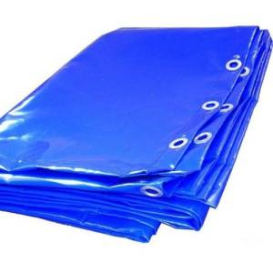 Штора синяя для автомоек из армированной ПВХ ткани, плотность  600 гр/м2