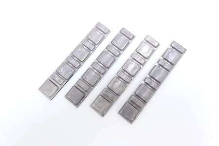 картинка 0052 ACG Груза самоклеящиеся свинцовые 19 мм 60 г на синем скотче (уп. 50 шт) купить