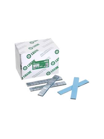 картинка 0086 Fe 100 LUXOR Груза самокл. оцинков 60 г (12*5) синий скотч с кромкой квадратные (100 шт/уп)  купить