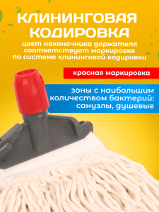 картинка Зажим для мопа Кентукки, с пластиковым зажимом, серо- красный